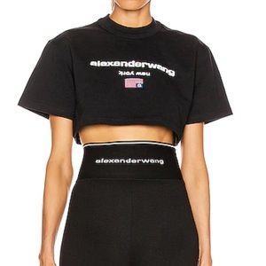 ❤️Alexander Wang Cropped Logo Flag Compact T-shirt❤️